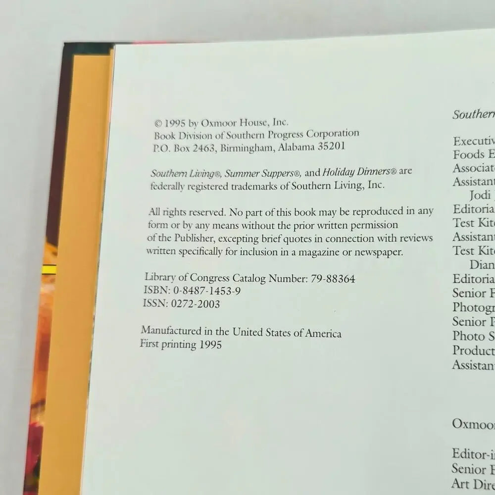 Southern Living 1995 Annual Recipes Hardcover Cookbook - Oxmoor House - Like New